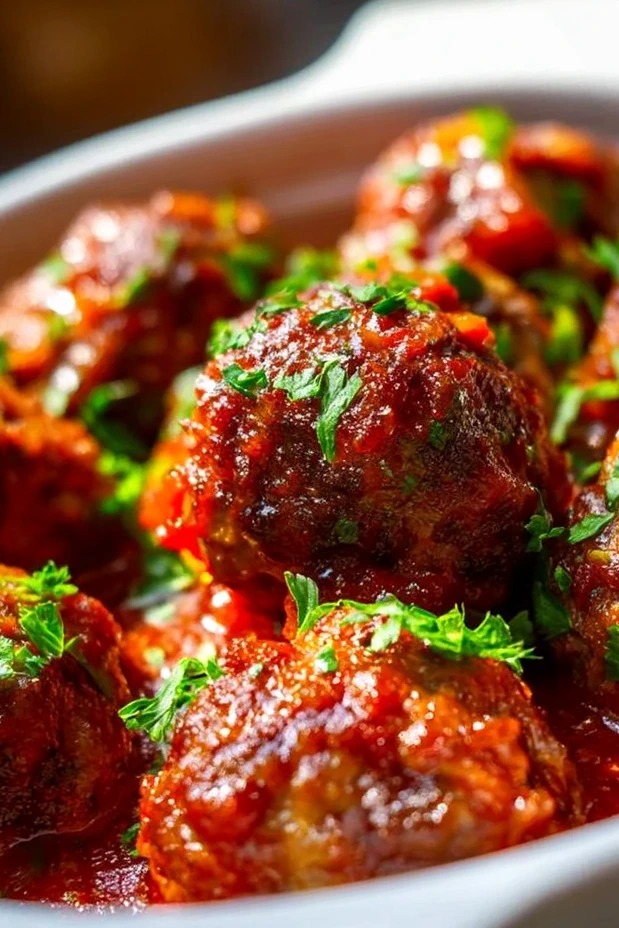 Slow Cooker Beef Meatballs in Rich Tomato Sauce 3 Recipe image