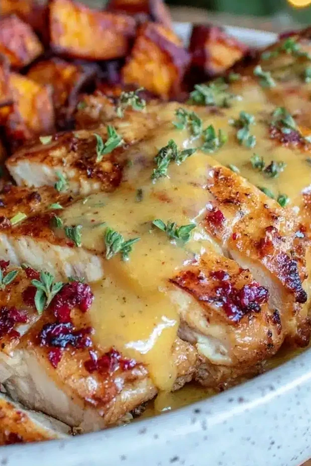 Maple Dijon Chicken Bowl with Roasted Sweet Potatoes 3 Recipe image