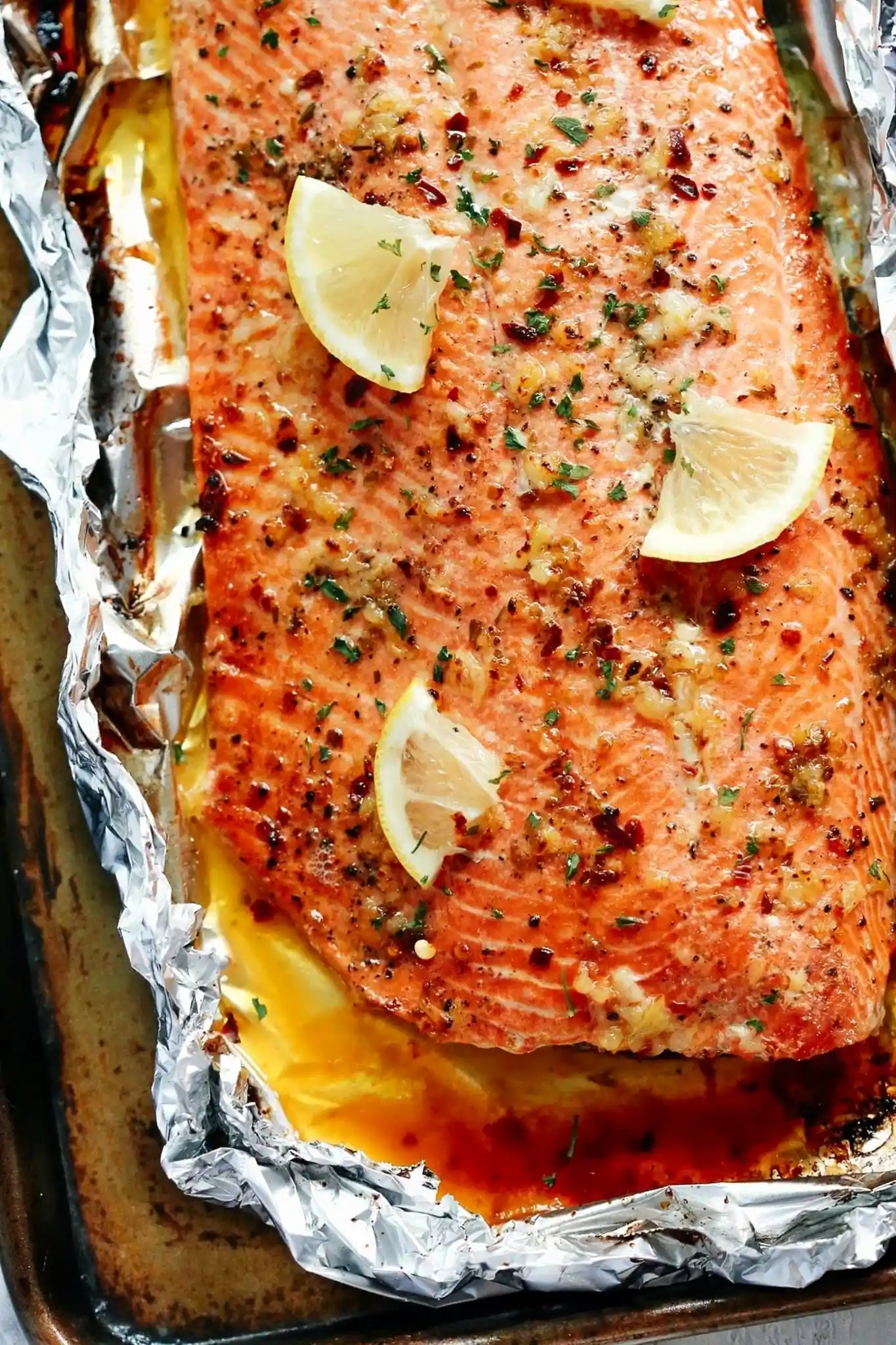 Garlic Butter Baked Salmon in Foil 3 Recipe image