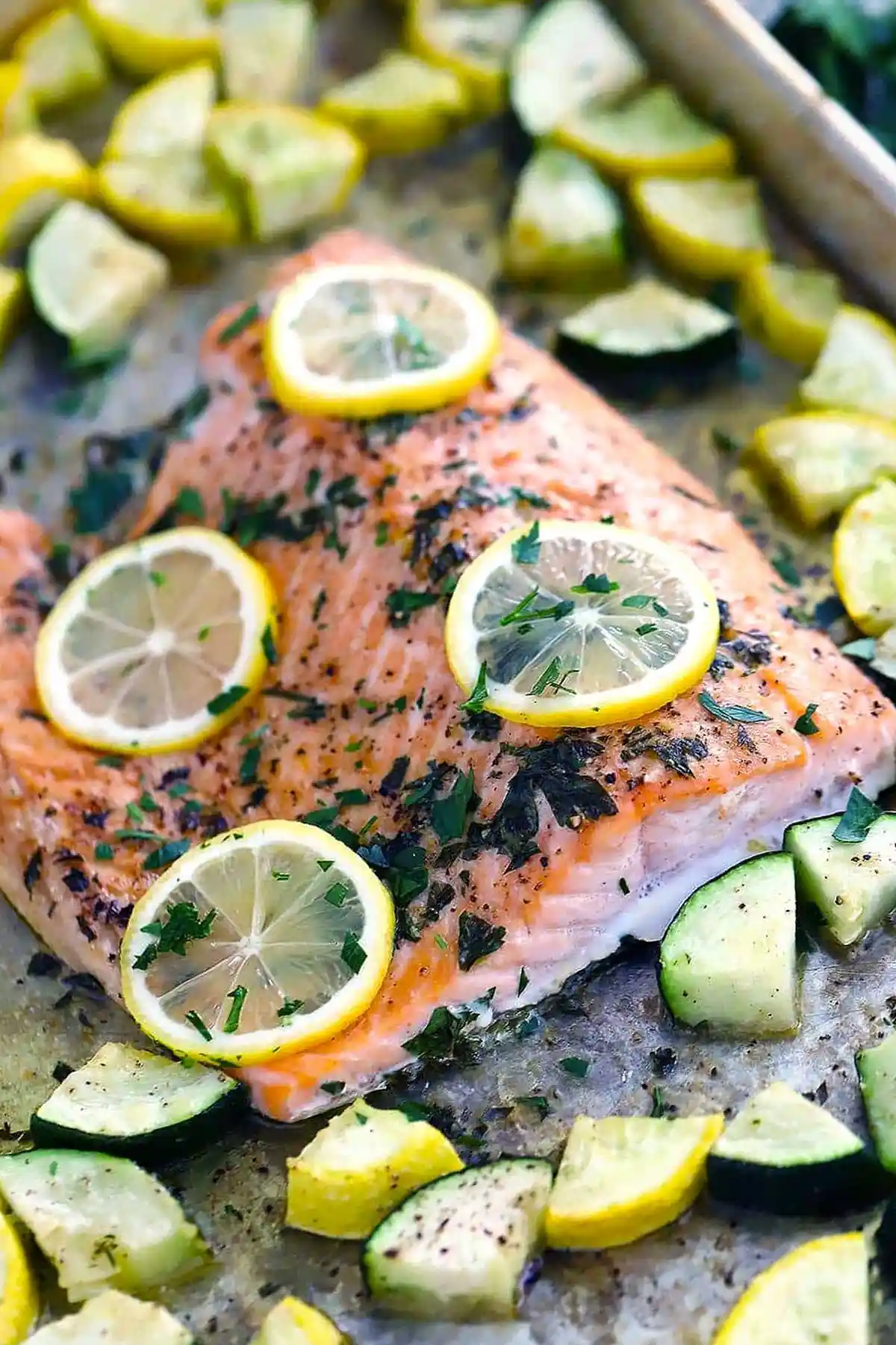 Garlic Butter Sheet Pan Salmon and Veggies 3 Garlic Butter Sheet Pan Salmon and Veggies