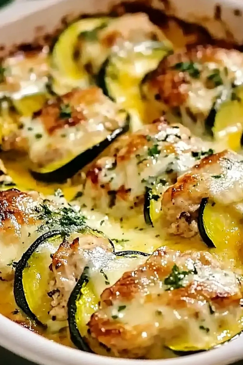 Cheesy Garlic Chicken and Zucchini Bake 3 Recipe image