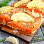 Grilled Cedar Plank Salmon with Lemon Garlic and Dill 4 Grilled Cedar Plank Salmon with Lemon Garlic and Dill