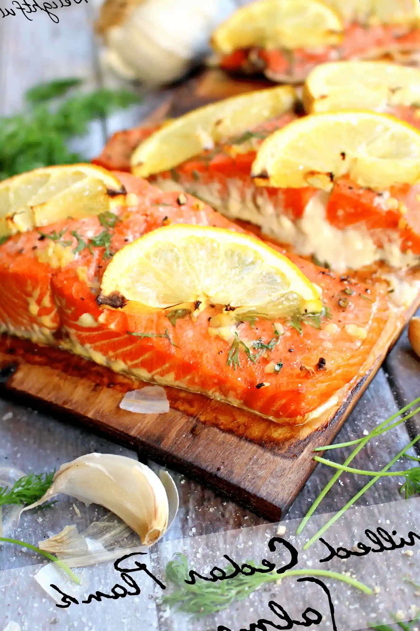 Grilled Cedar Plank Salmon with Lemon Garlic and Dill 3 Recipe image