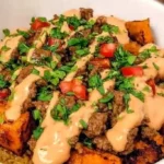 High Protein Spicy Garlic Beef and Sweet Potato Bowl 4 High Protein Spicy Garlic Beef and Sweet Potato Bowl