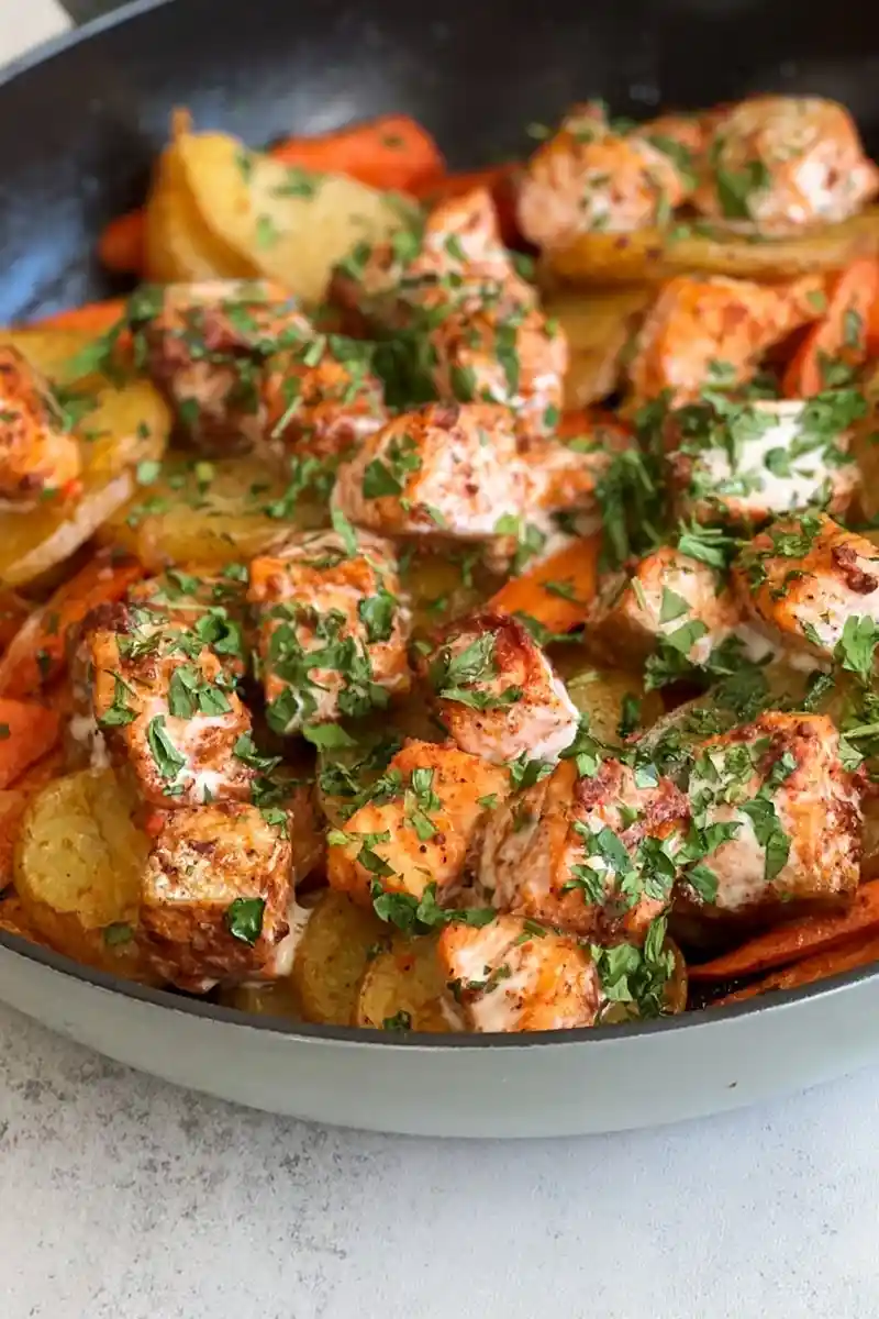 Honey Mustard Salmon Bites and Roasted Vegetables 3 Honey Mustard Salmon Bites and Roasted Vegetables