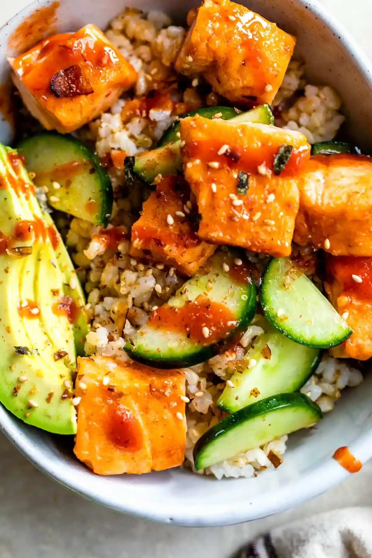 Honey Sriracha Roasted Salmon Rice Bowls 3 Honey Sriracha Roasted Salmon Rice Bowls