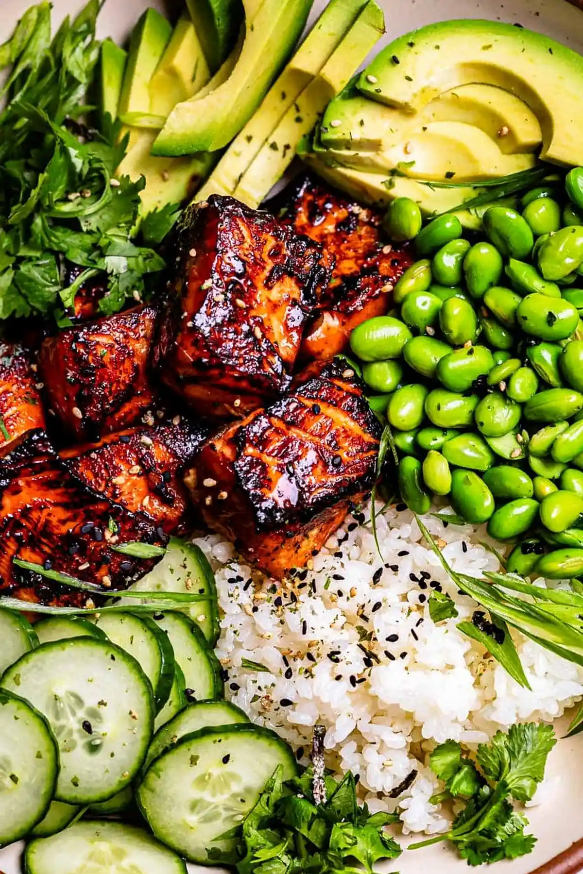 Honey Sriracha Salmon Rice Bowls 3 Recipe image