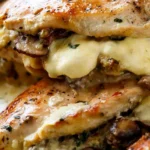 Savory Mushroom-Stuffed Chicken with Garlic Parmesan Cream 4 Savory Mushroom-Stuffed Chicken with Garlic Parmesan Cream