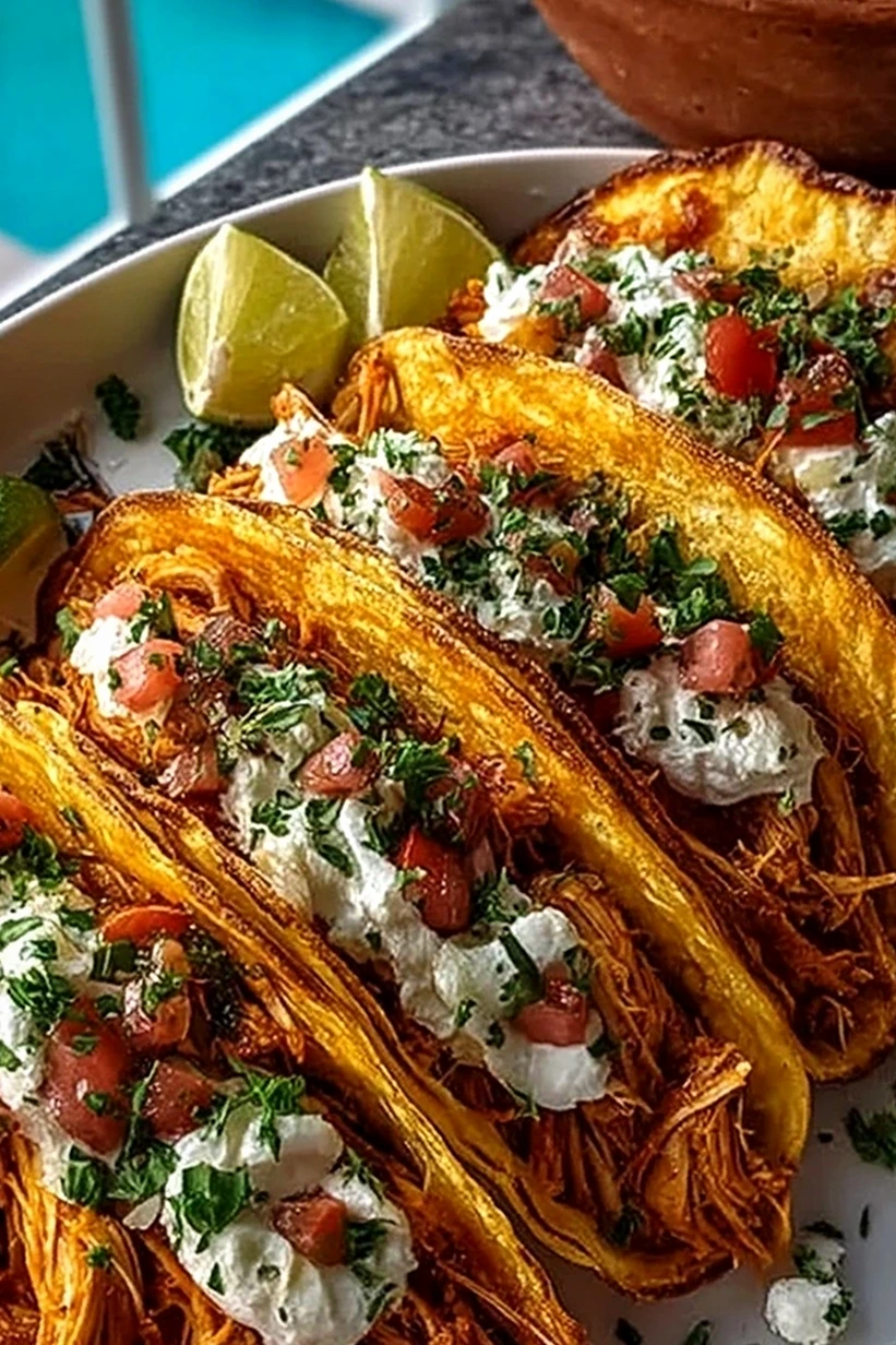 Easy Slow Cooker Shredded Chicken Tacos 3 Recipe image