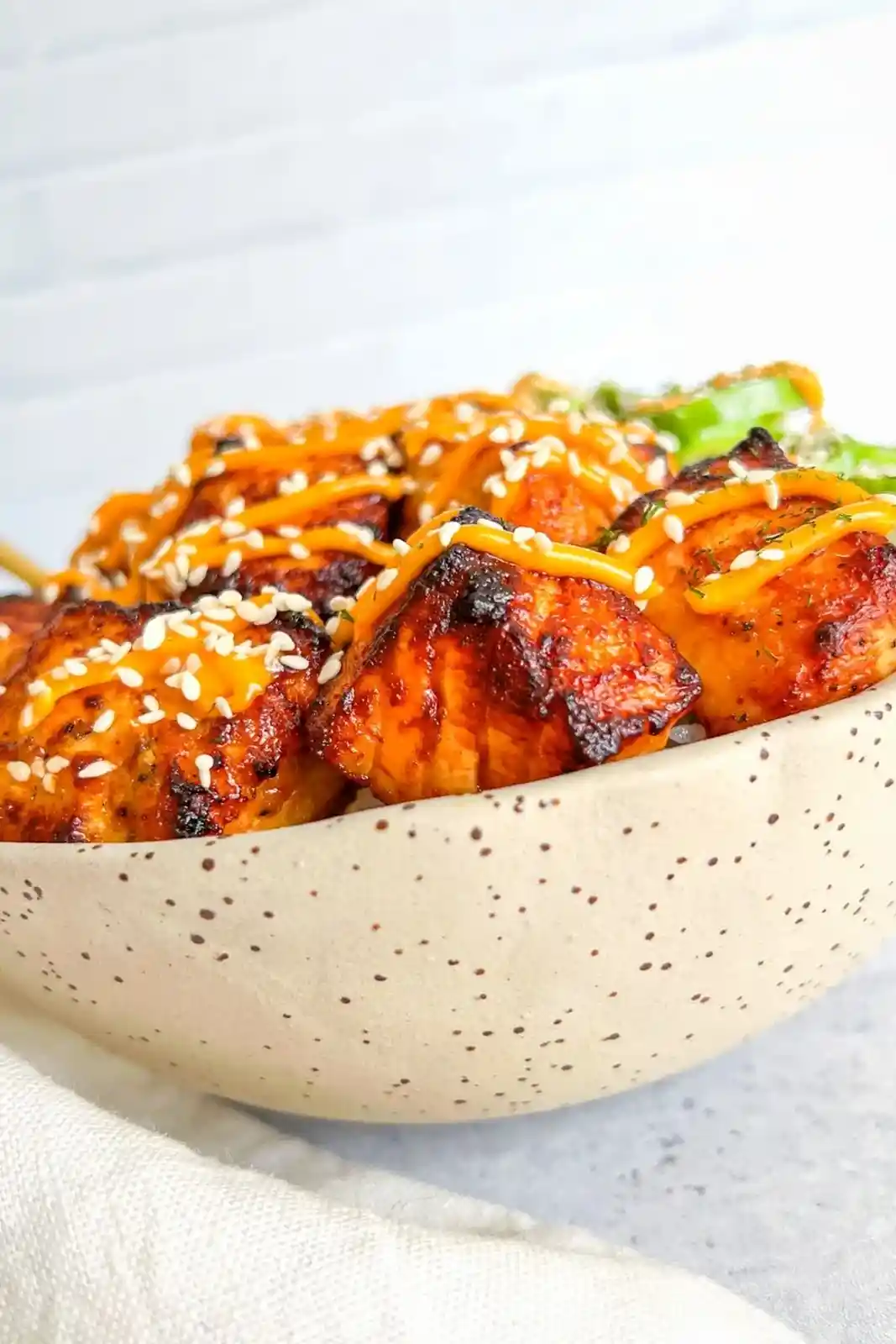 Crispy Air-Fried Salmon Rice Bowls 3 Recipe image