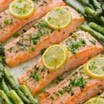 Sheet Pan Salmon and Asparagus with Lemon Garlic Butter 4 Sheet Pan Salmon and Asparagus with Lemon Garlic Butter