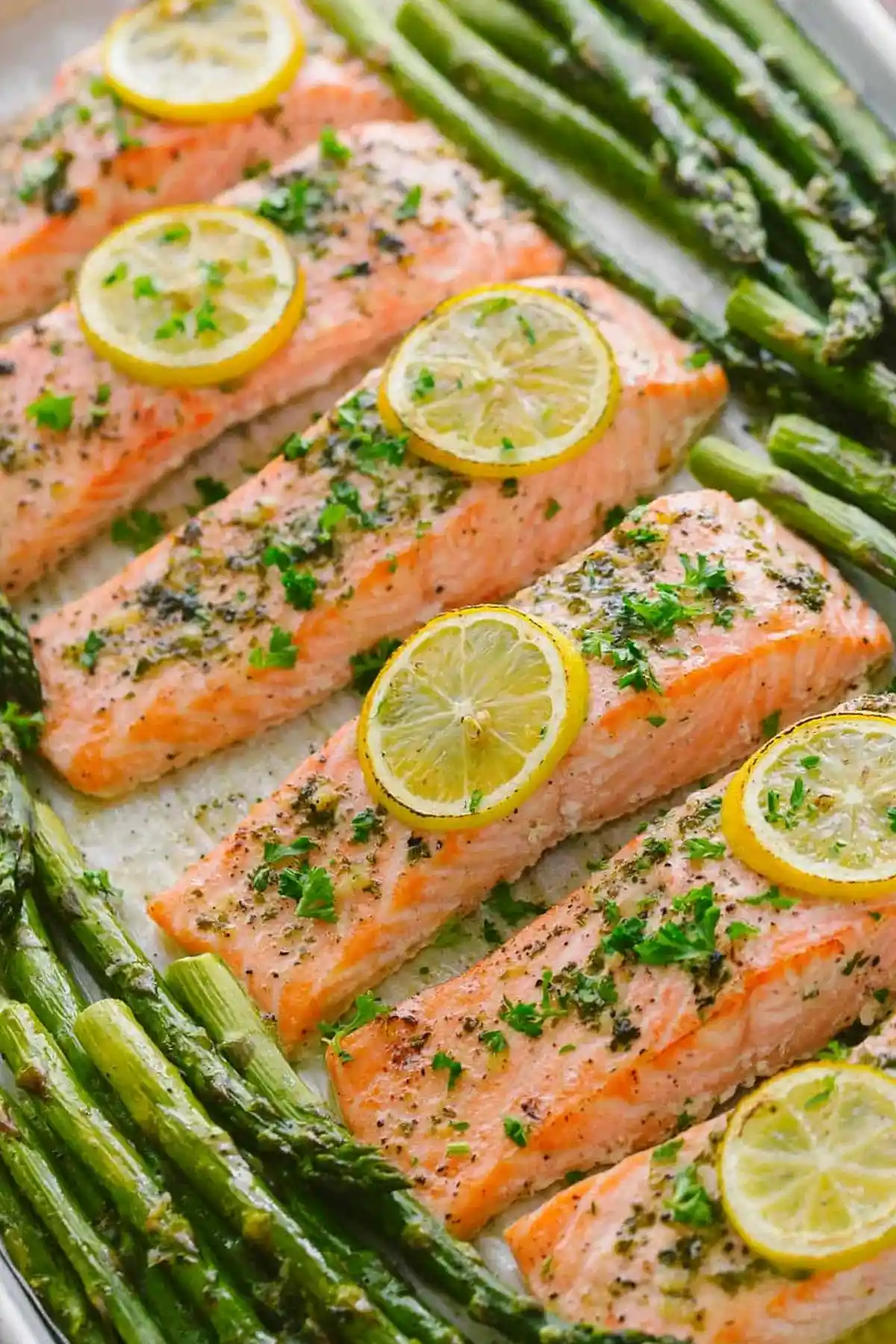 Sheet Pan Salmon and Asparagus with Lemon Garlic Butter 3 Recipe image