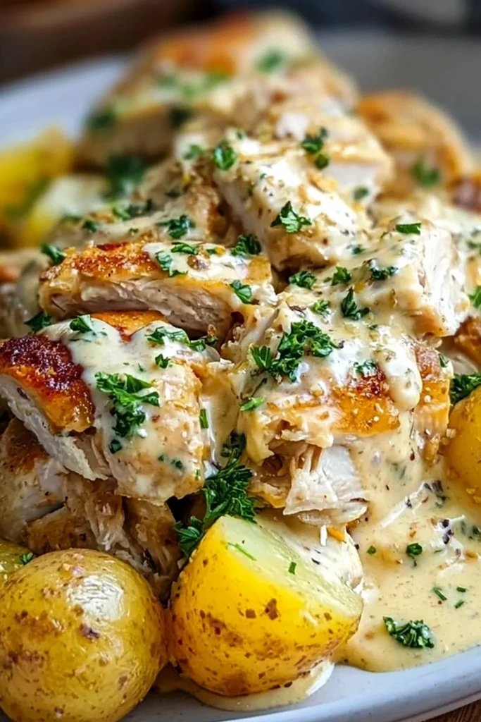 Slow Cooker Cheesy Ranch Chicken and Potatoes 3 Recipe image
