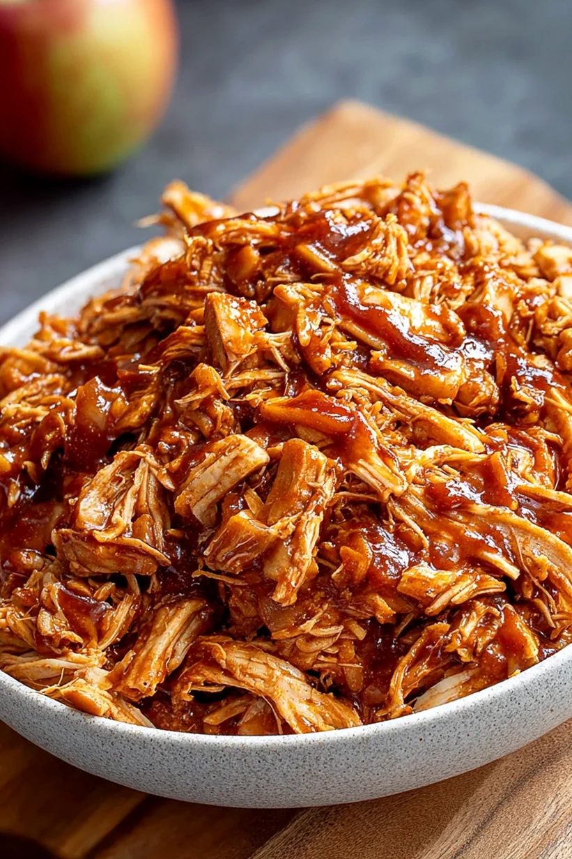 Slow Cooker Shredded Apple BBQ Chicken 3 Recipe image