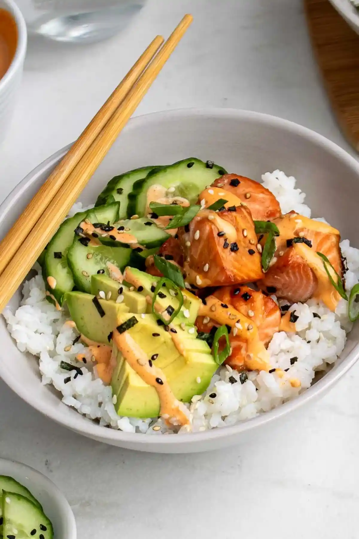 Spicy Salmon Roll Bowls 3 Recipe image