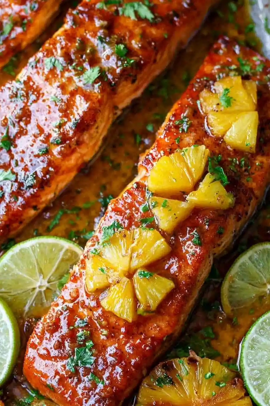 Sweet and Savory Baked Pineapple Salmon 3 Recipe image