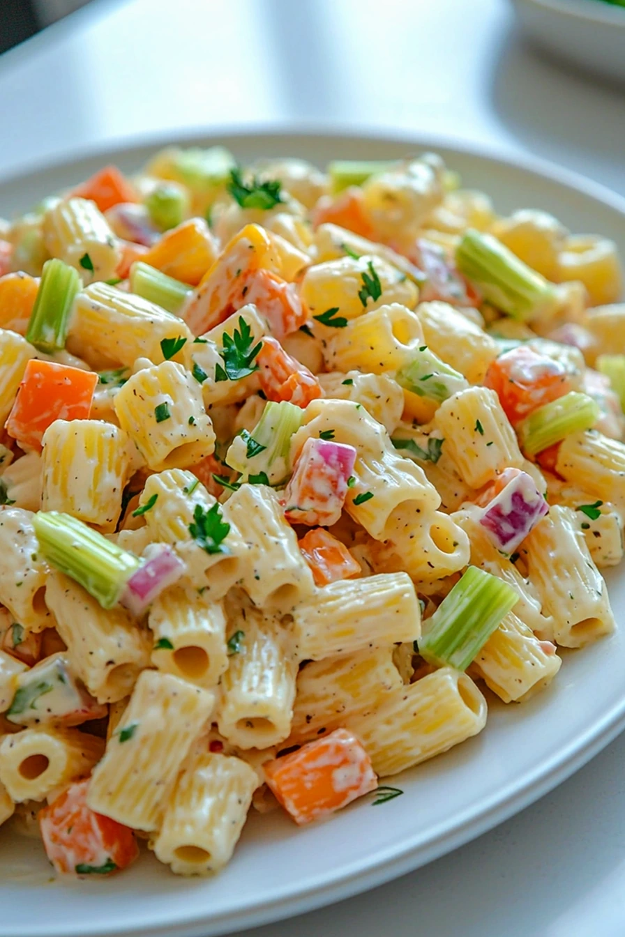 Classic Creamy Garden Pasta Salad 3 Classic Creamy Garden Pasta Salad