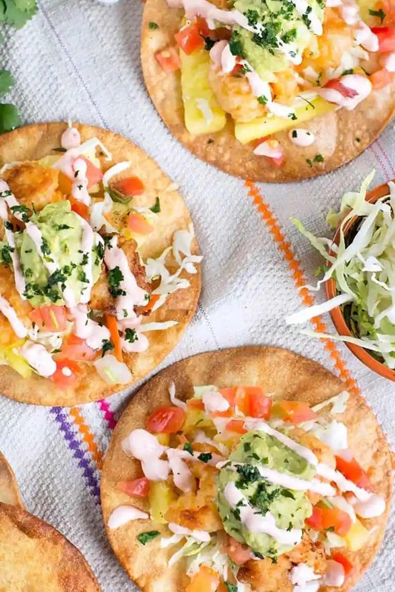 Crispy Bang Bang Shrimp Tacos with Pineapple Coleslaw 3 Crispy Bang Bang Shrimp Tacos with Pineapple Coleslaw