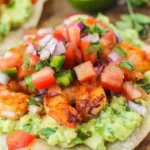 Grilled Shrimp Tostadas with Guacamole and Pico de Gallo 4 Grilled Shrimp Tostadas with Guacamole and Pico de Gallo
