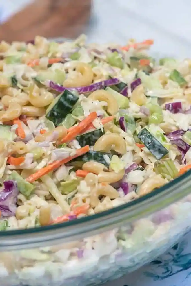 Crunchy Macaroni Coleslaw Salad 3 Crunchy Macaroni Coleslaw Salad