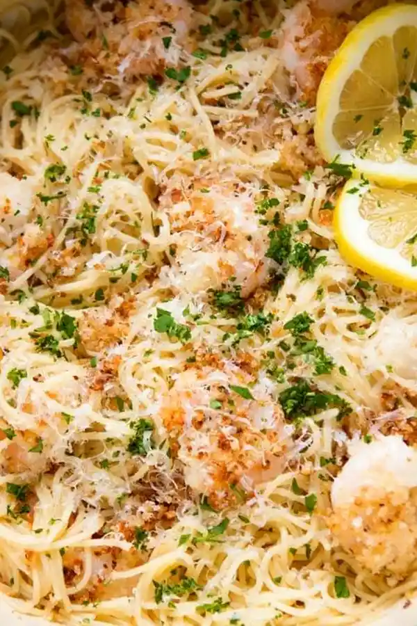 One Pot Breaded Parmesan Shrimp Scampi Pasta 3 One Pot Breaded Parmesan Shrimp Scampi Pasta