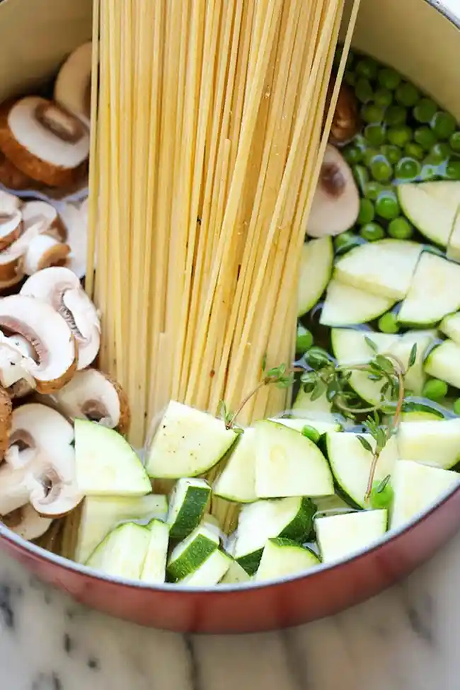 One Pot Zucchini Mushroom Pasta 3 One Pot Zucchini Mushroom Pasta